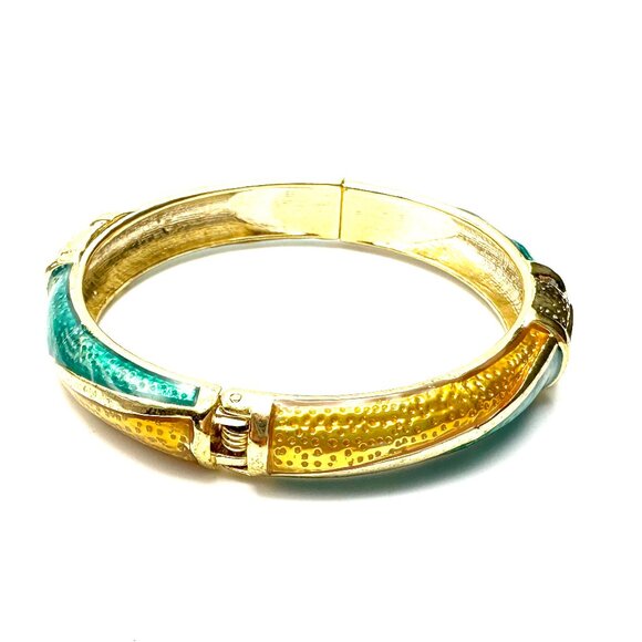 Vintage '70s Turquoise Sunset Clamper Bracelet — Size 7 & Signed – EUC - Picture 7 of 10